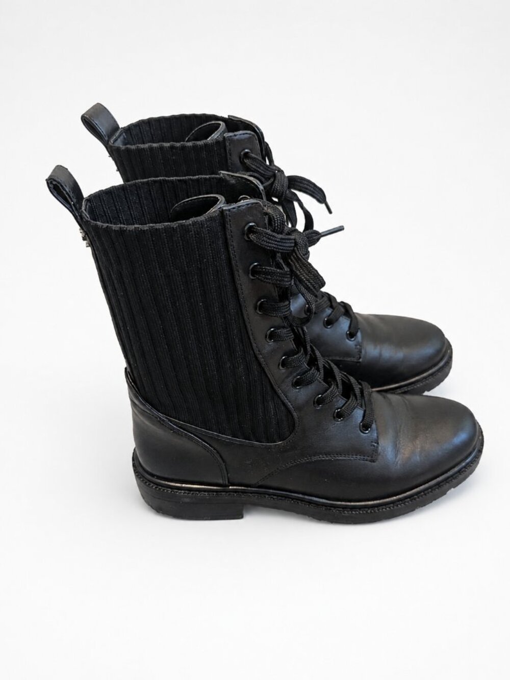 Sam Edelman Black Lace-Up Combat Boots Size 7 - Picture 3 of 10